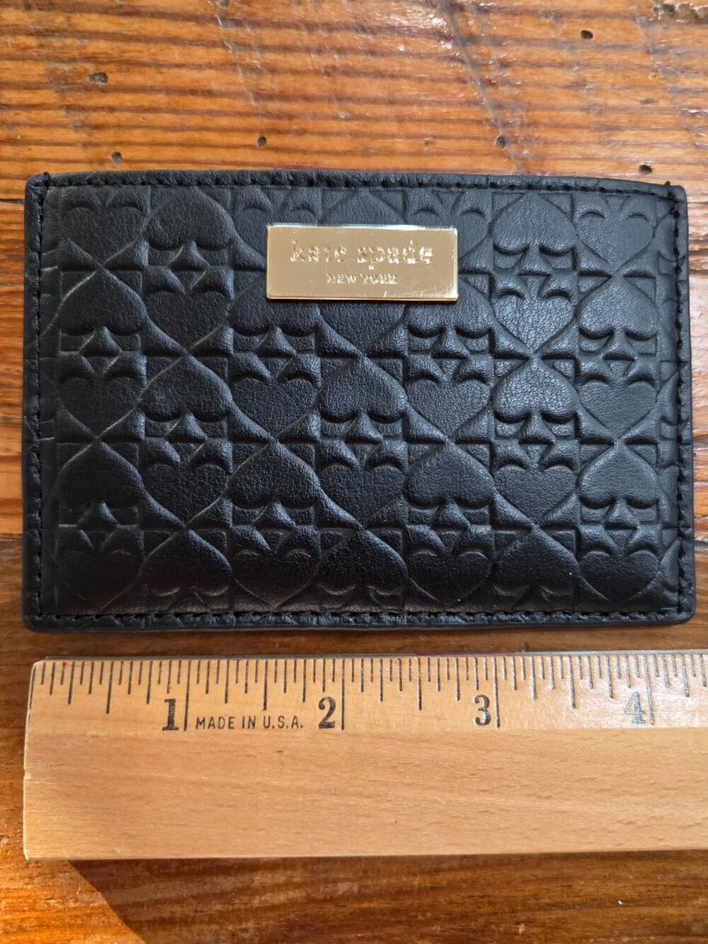 Kate Spade New York Penn Place Embossed Graham Credit Card Holder Case Black New